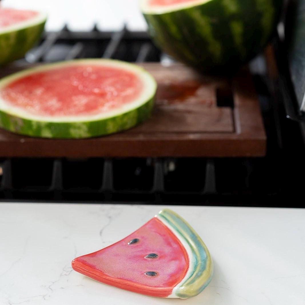 Handmade Watermelon Slice Spoon Rest: Cute + Functional Ceramic Kitchen Decor