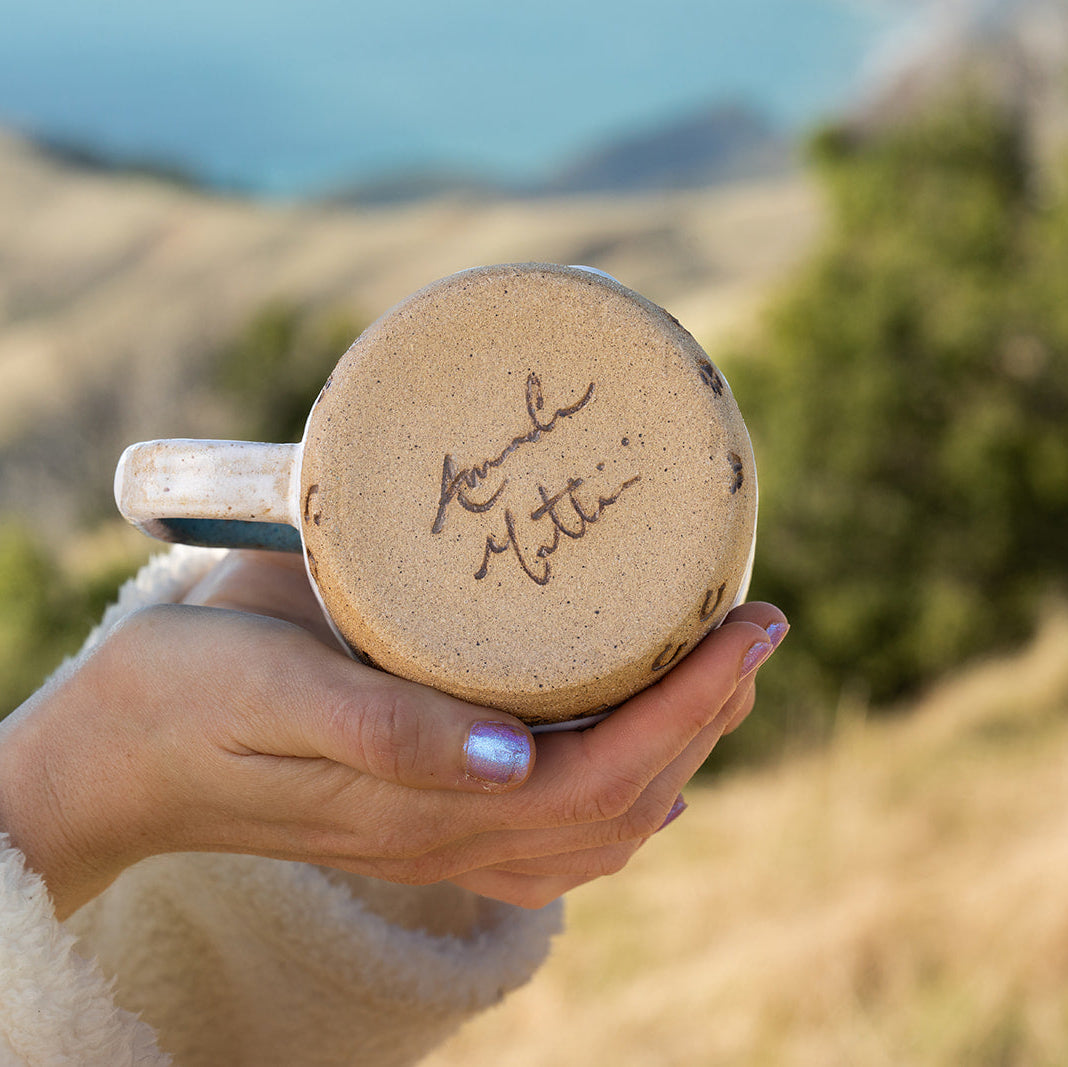Ocean Shoreline Mug - Handmade Ceramic Coffee & Tea Cup