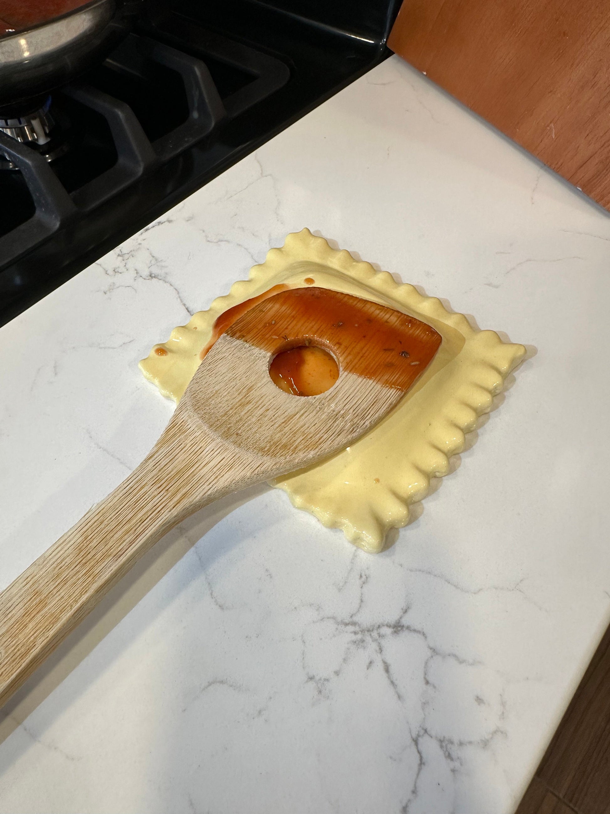 Ravioli Spoon Rest - Handmade Ceramic Kitchen Accessories