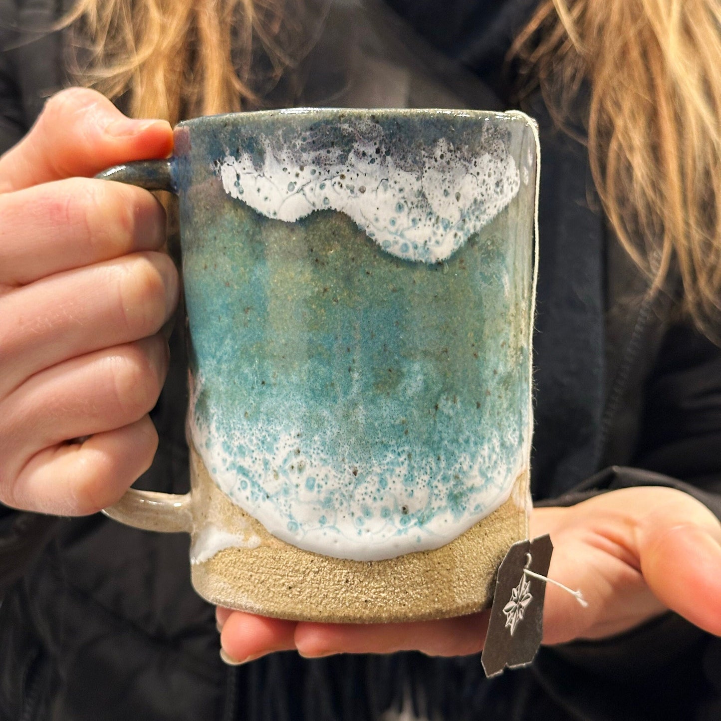 Ocean Shoreline Mug - Handmade Ceramic Coffee & Tea Cup