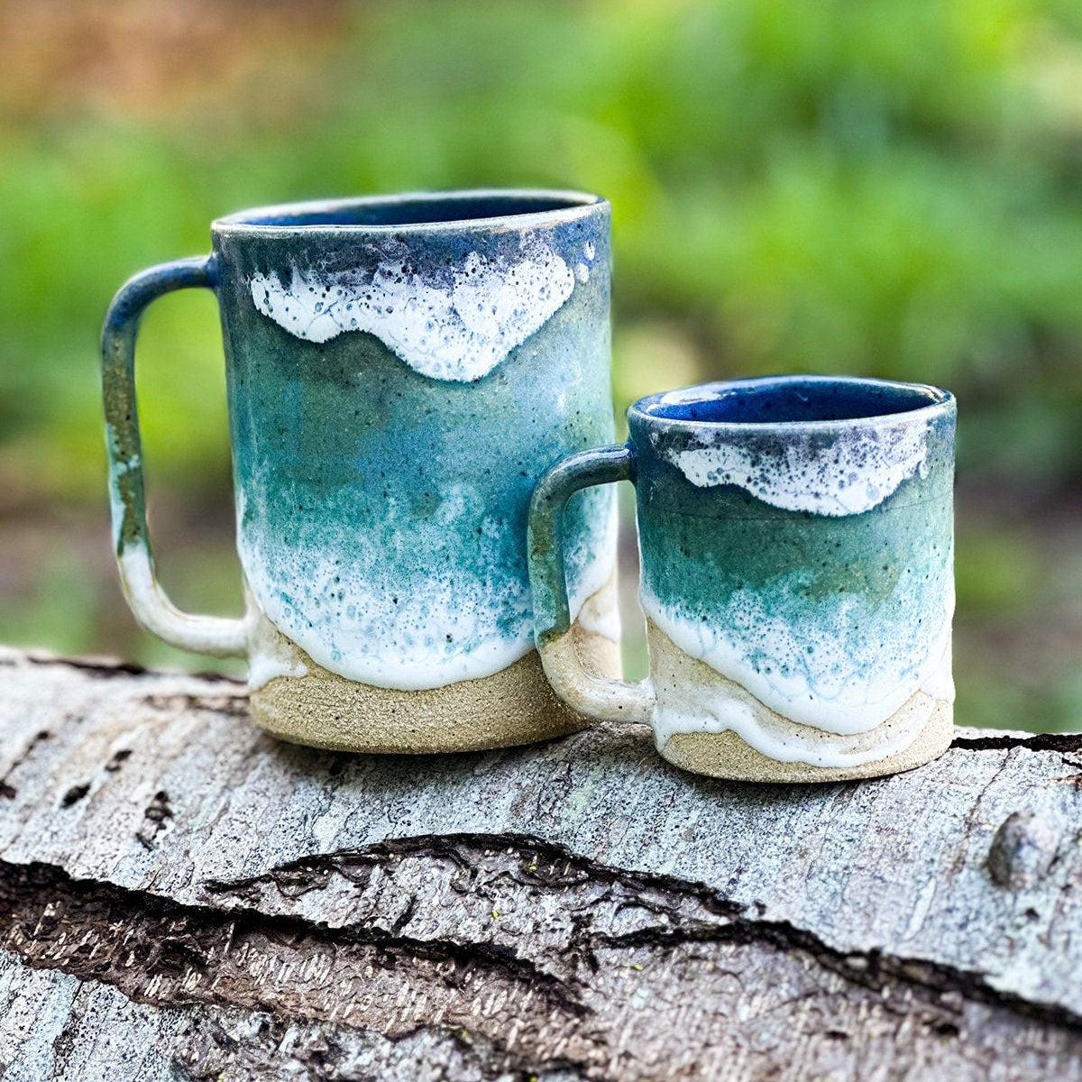 Ocean Shoreline Mug - Handmade Ceramic Coffee & Tea Cup