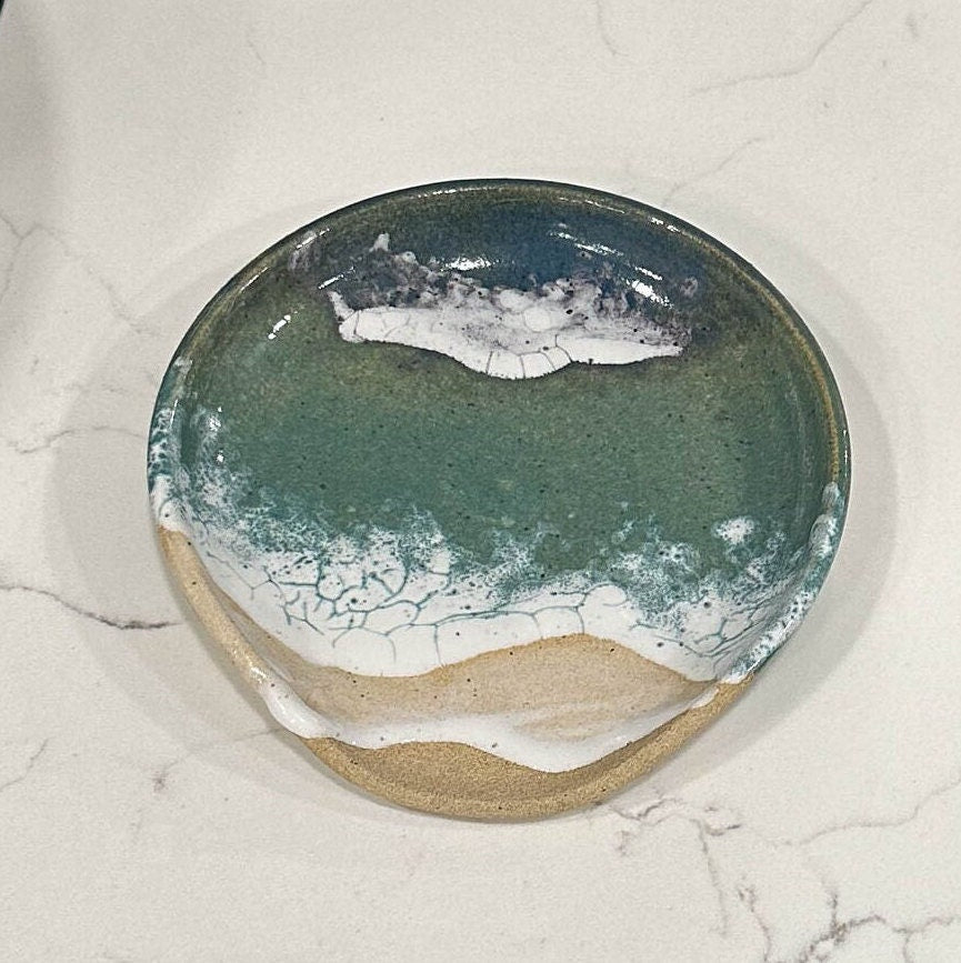 Ocean Shoreline Spoon Rest - Handmade Ceramic Kitchen Accessories