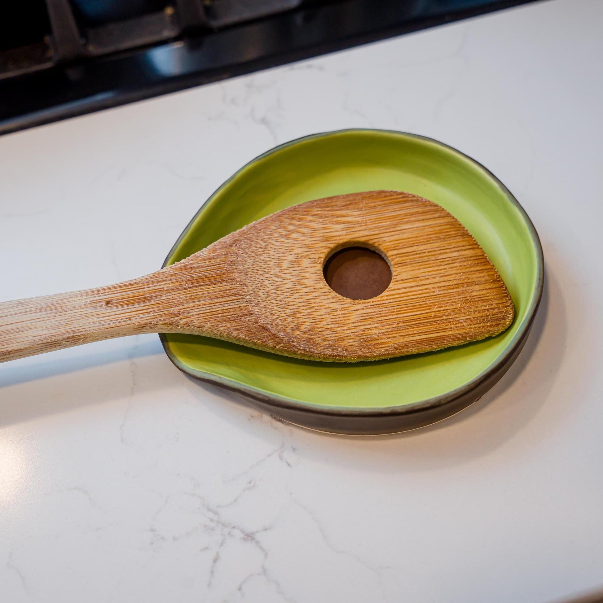 Avocado Spoon Rest - Handmade Ceramic Kitchen Accessories