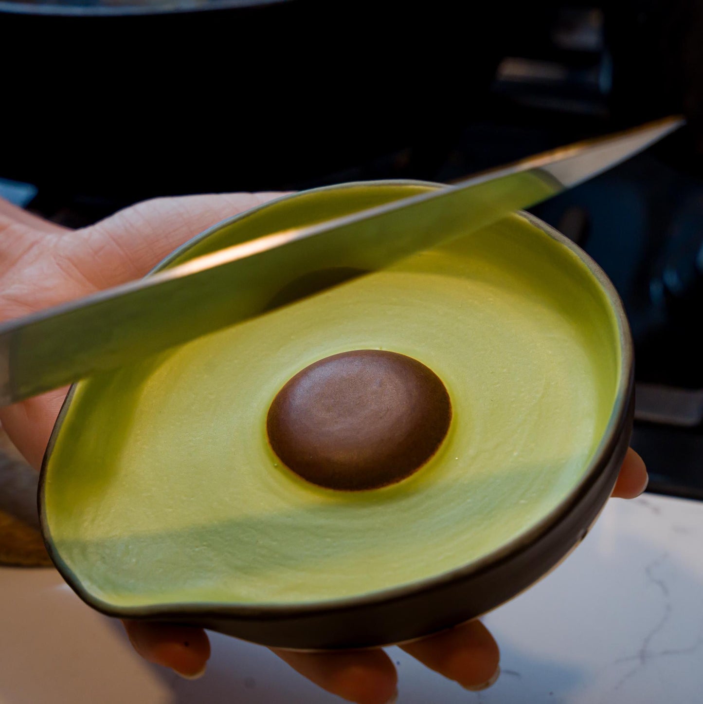 Avocado Spoon Rest - Handmade Ceramic Kitchen Accessories