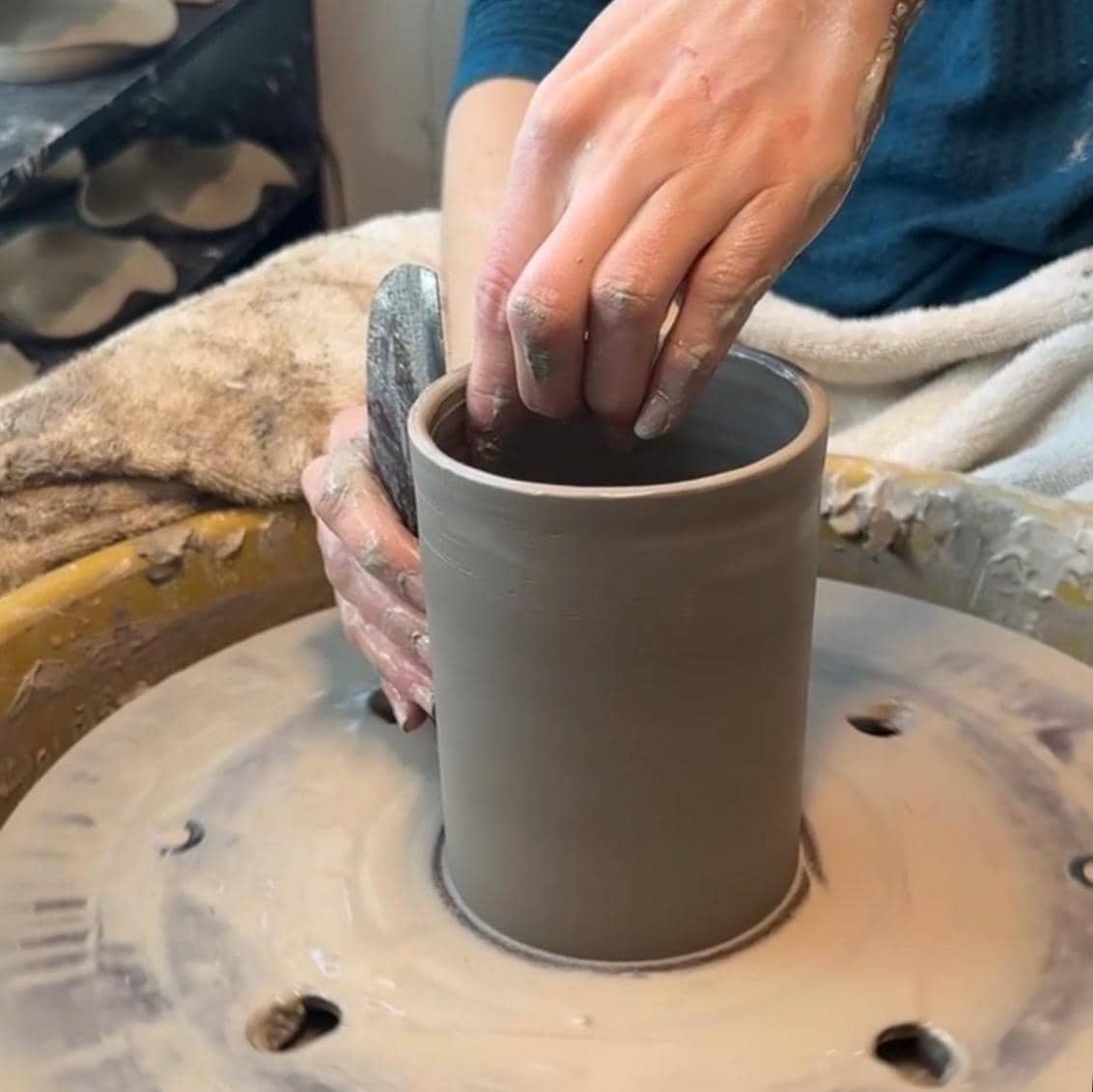 Handmade Horse Hoof Prints on the Beach Ceramic Mug: Ocean Shoreline Coffee/Tea Cup