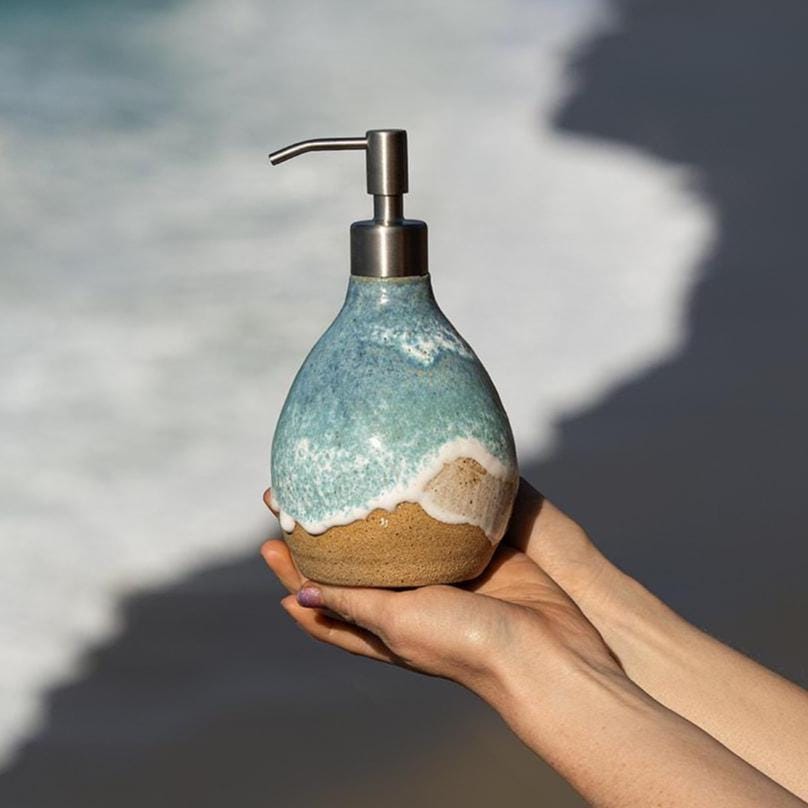 Ocean Shoreline Soap Dispenser - Handmade Ceramic Soap Pump