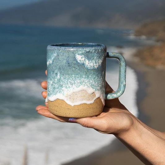 Ocean Shoreline Mug - Handmade Ceramic Coffee & Tea Cup