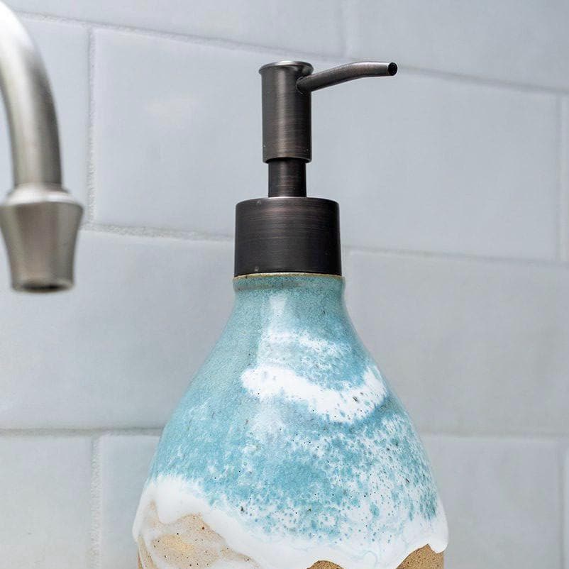 Ocean Shoreline Soap Dispenser - Handmade Ceramic Soap Pump