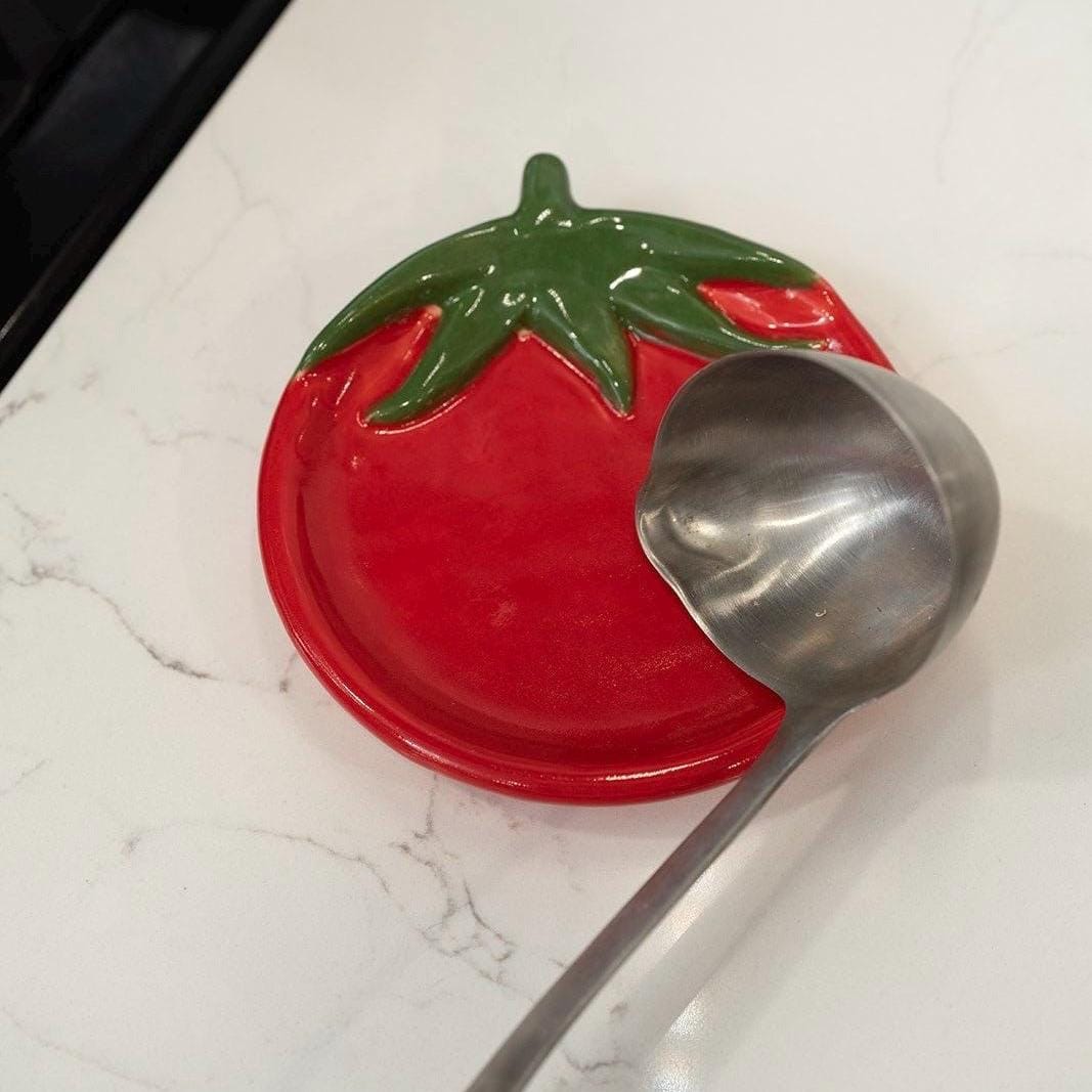 Tomato Spoon Rest - Handmade Ceramic Kitchen Decor