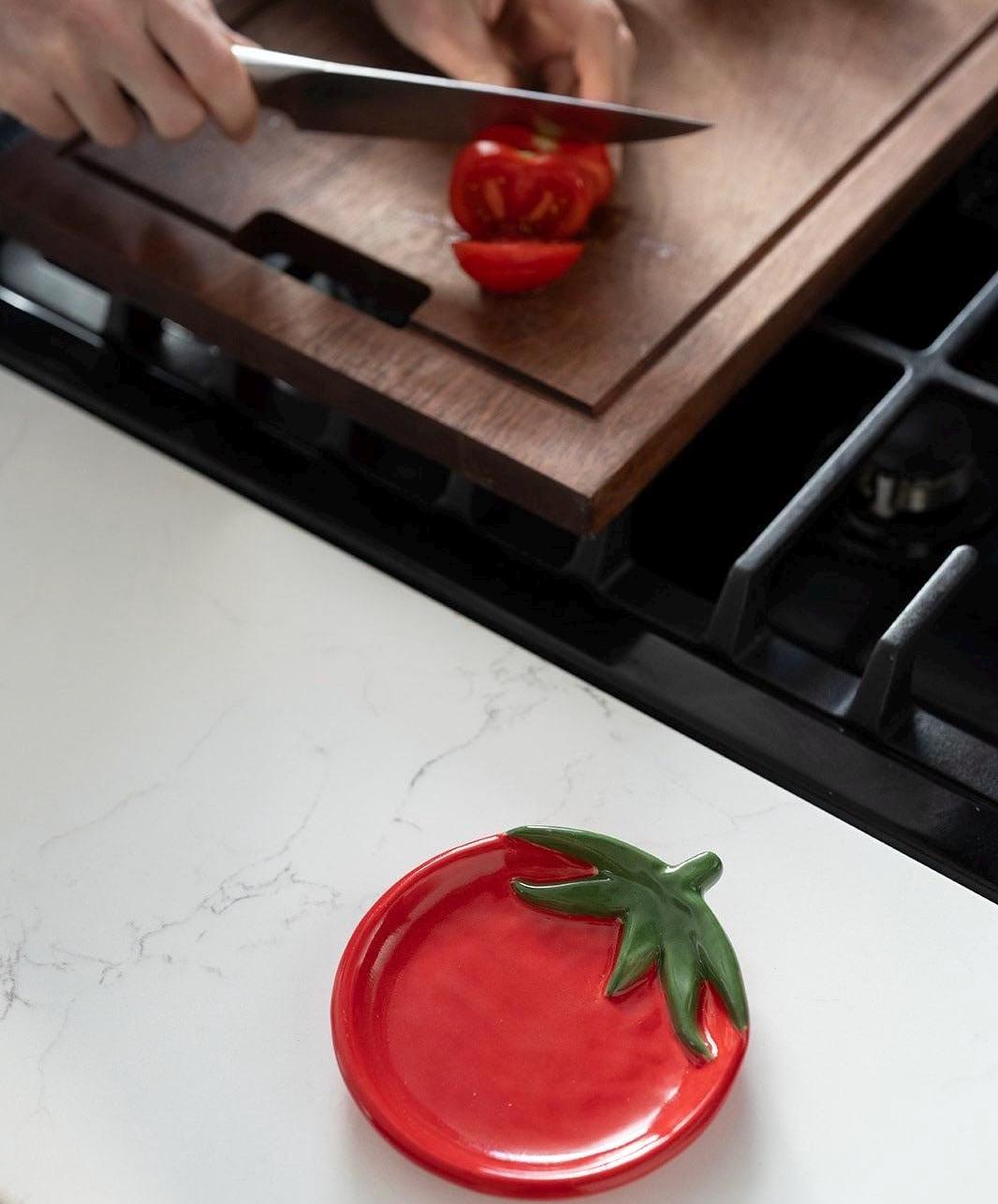 Tomato Spoon Rest - Handmade Ceramic Kitchen Decor