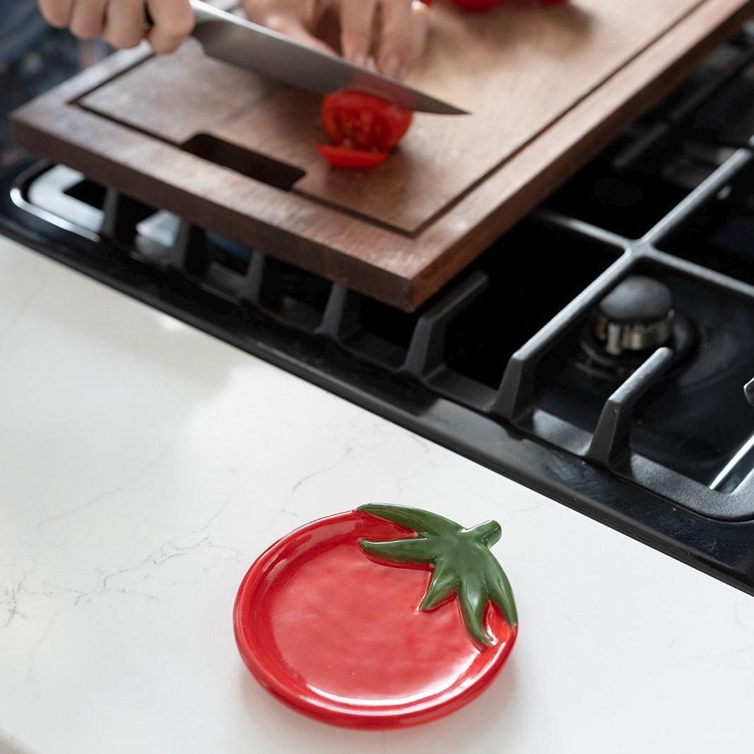 Tomato Spoon Rest - Handmade Ceramic Kitchen Decor