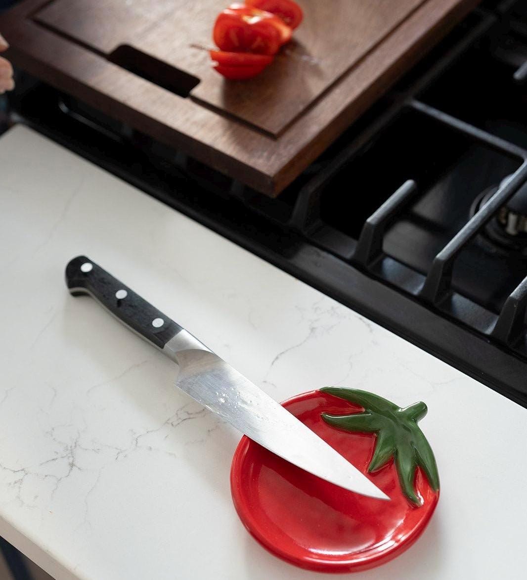 Tomato Spoon Rest - Handmade Ceramic Kitchen Decor