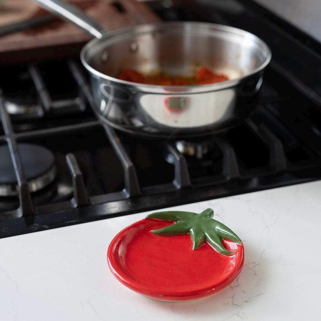 Tomato Spoon Rest - Handmade Ceramic Kitchen Decor