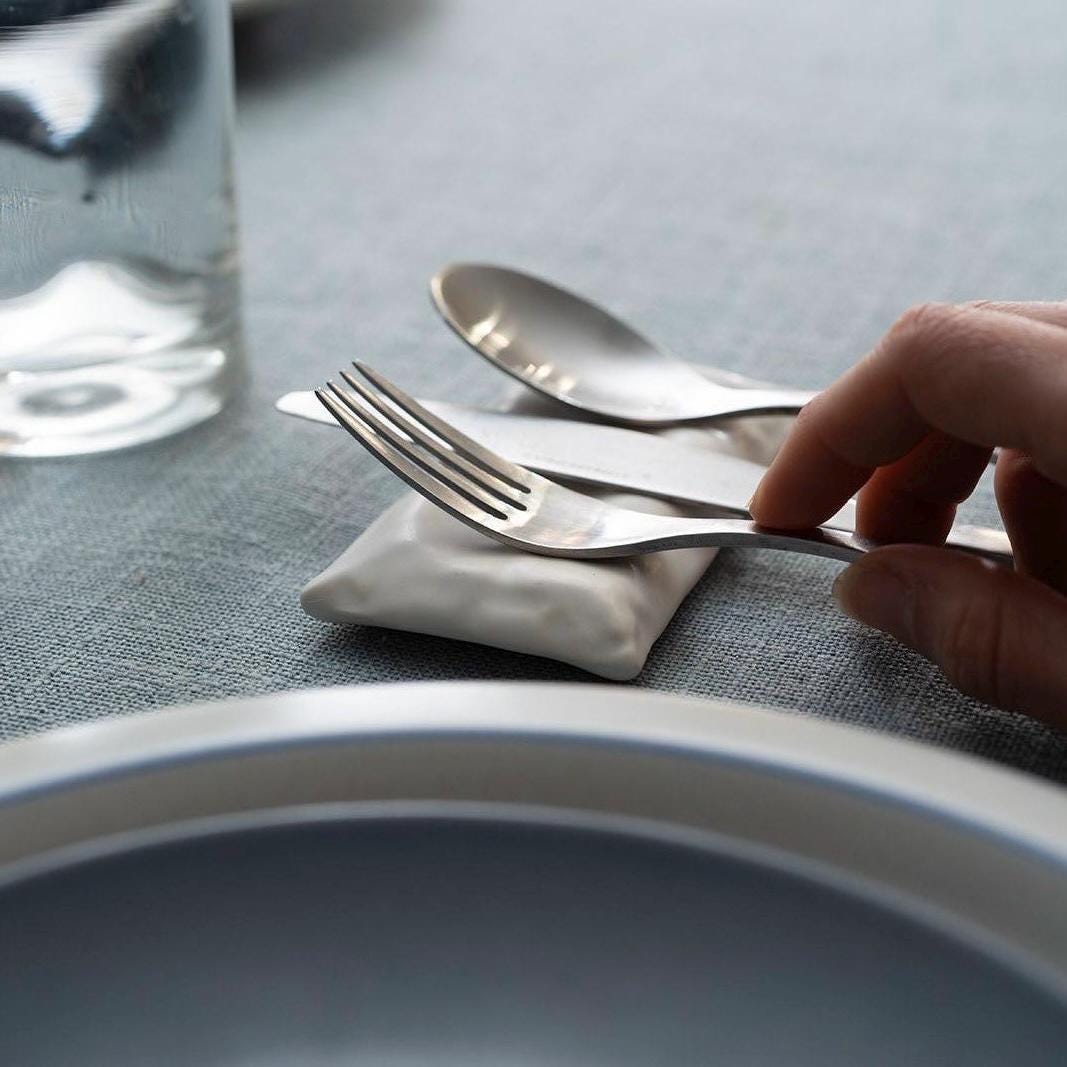Pillow Cutlery "Rest" - Handmade Ceramic Table Setting Accessories - Dopamine Decor!!