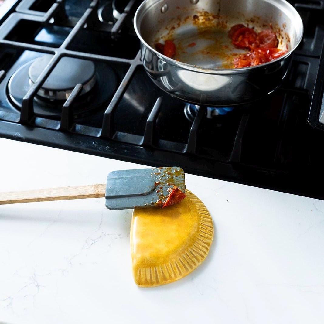 Handmade Empanada Spoon Rest - Fun + Functional Ceramic Kitchen Decor