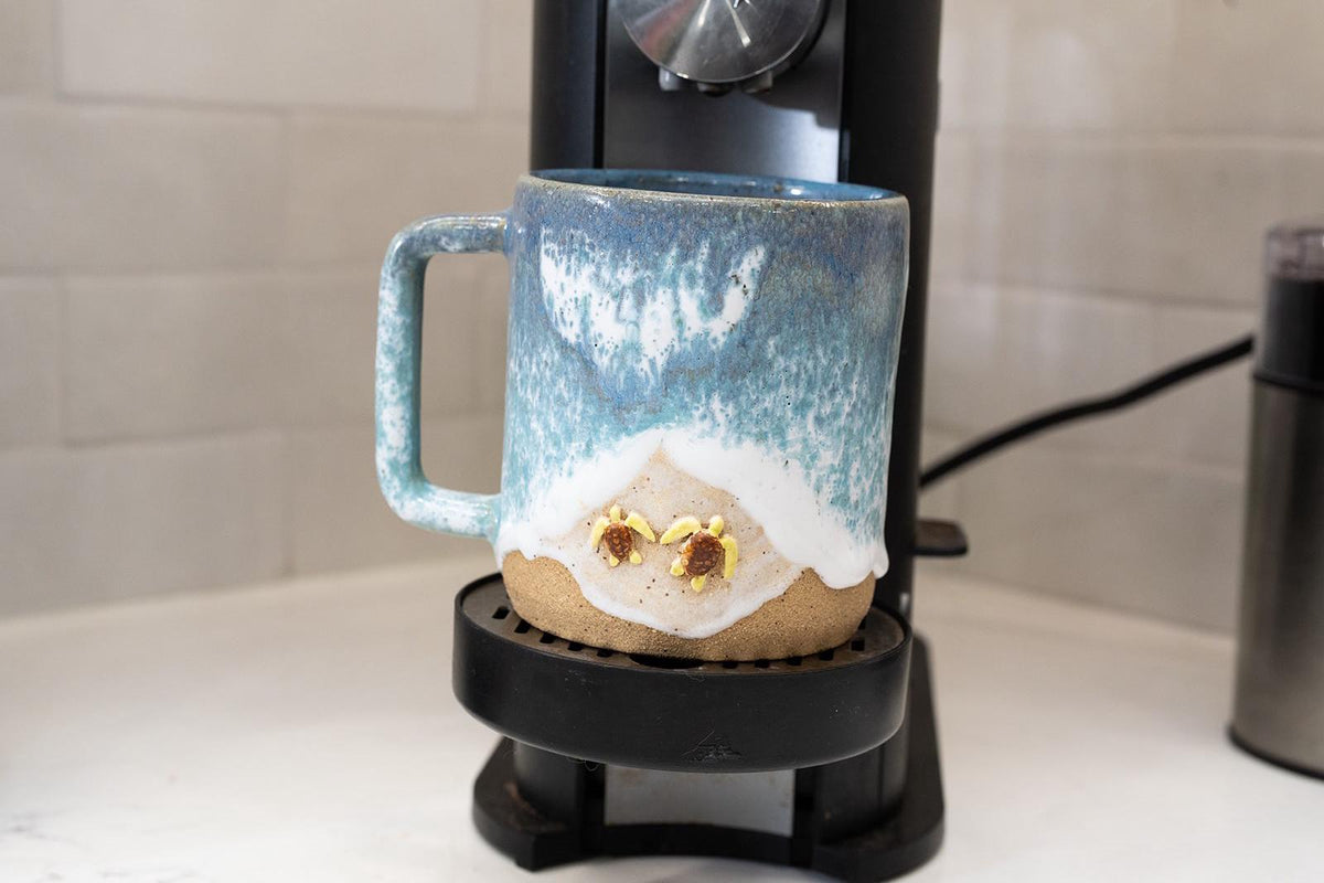 Turtles on the Beach Mug - Handmade Ceramic Coffee/Tea Cup - Ocean Shoreline Collection