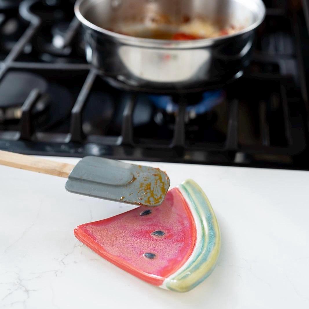 Handmade Watermelon Slice Spoon Rest: Cute + Functional Ceramic Kitchen Decor
