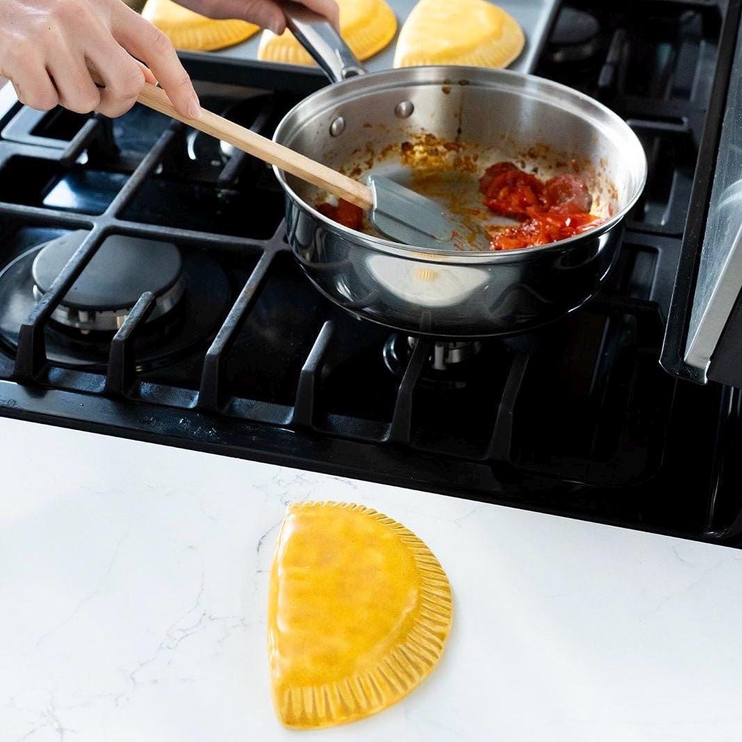 Handmade Empanada Spoon Rest - Fun + Functional Ceramic Kitchen Decor
