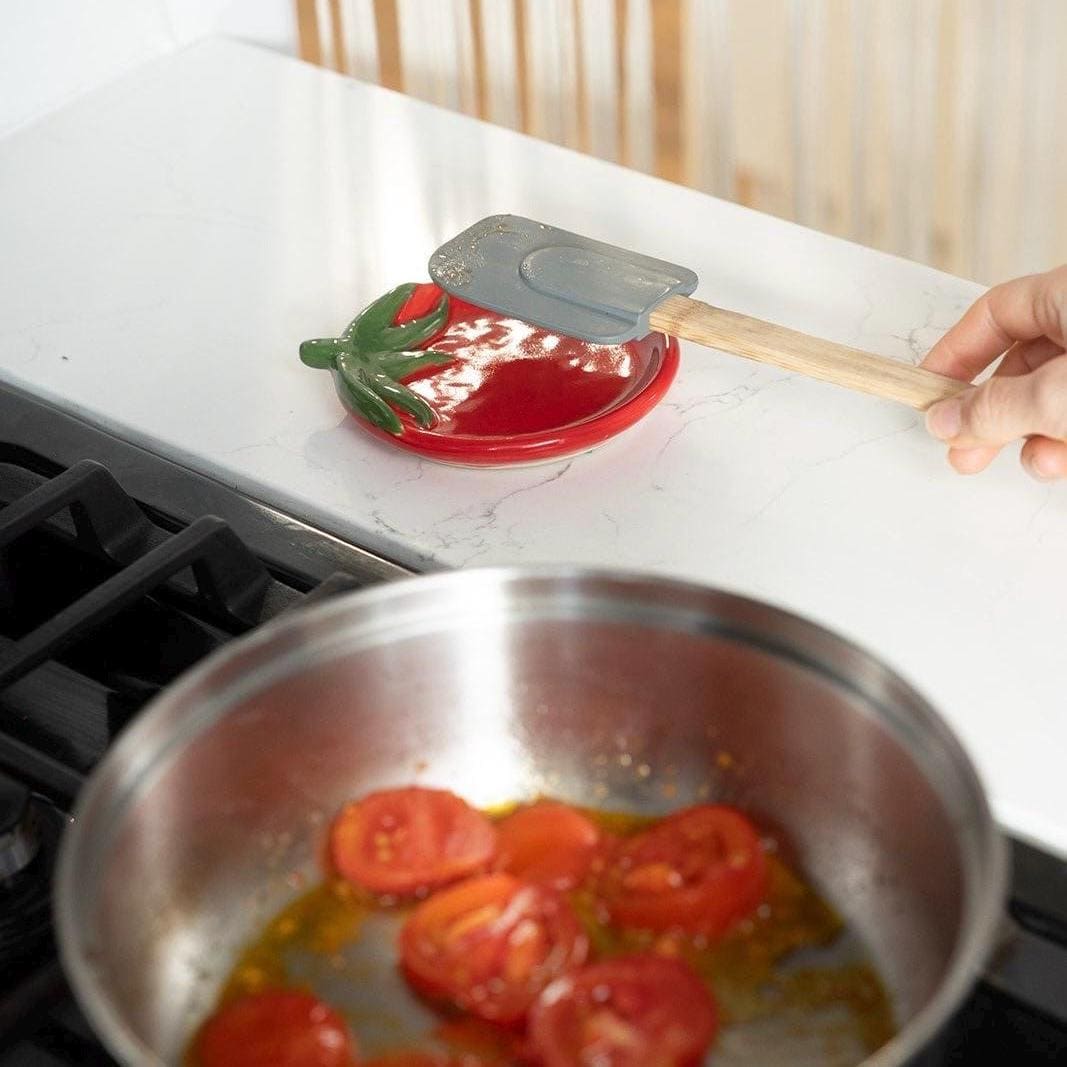 Tomato Spoon Rest - Handmade Ceramic Kitchen Decor