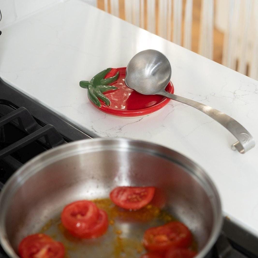 Tomato Spoon Rest - Handmade Ceramic Kitchen Decor