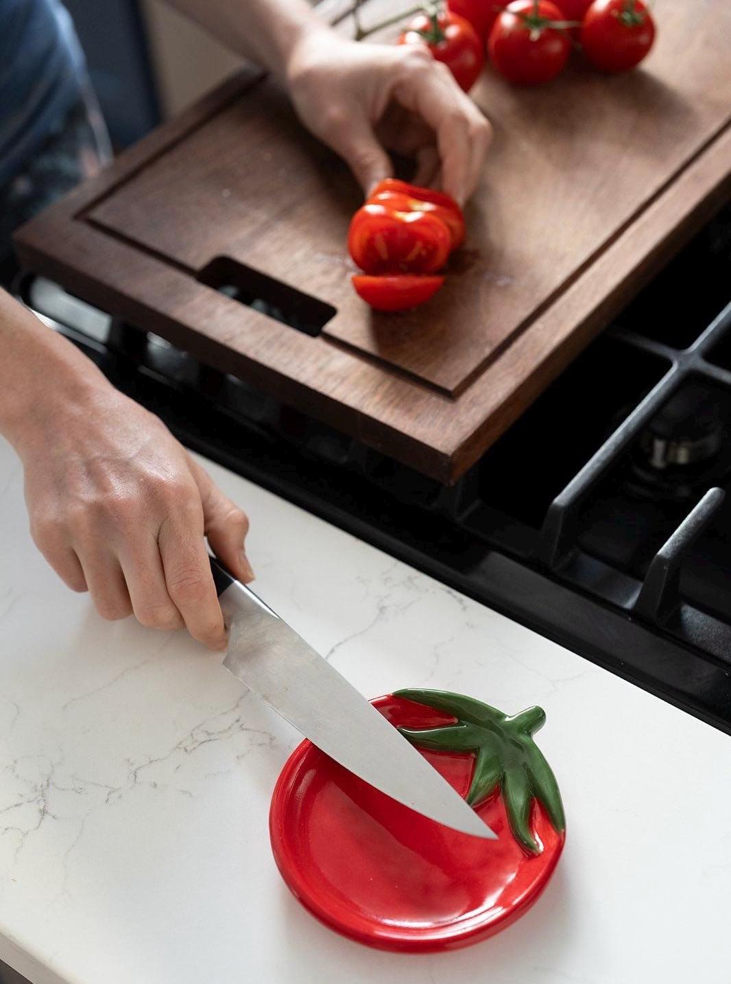 Tomato Spoon Rest - Handmade Ceramic Kitchen Decor