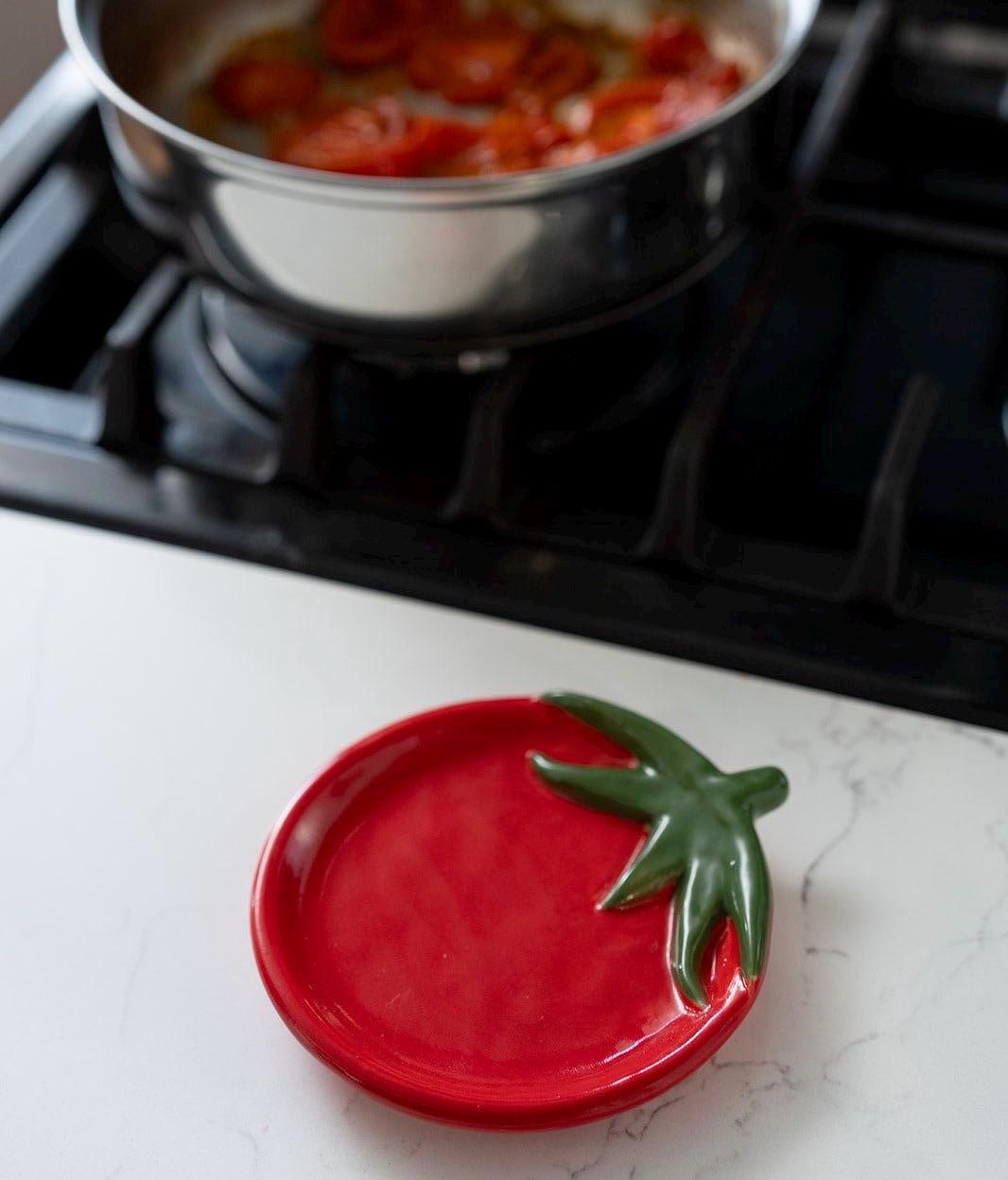 Tomato Spoon Rest - Handmade Ceramic Kitchen Decor