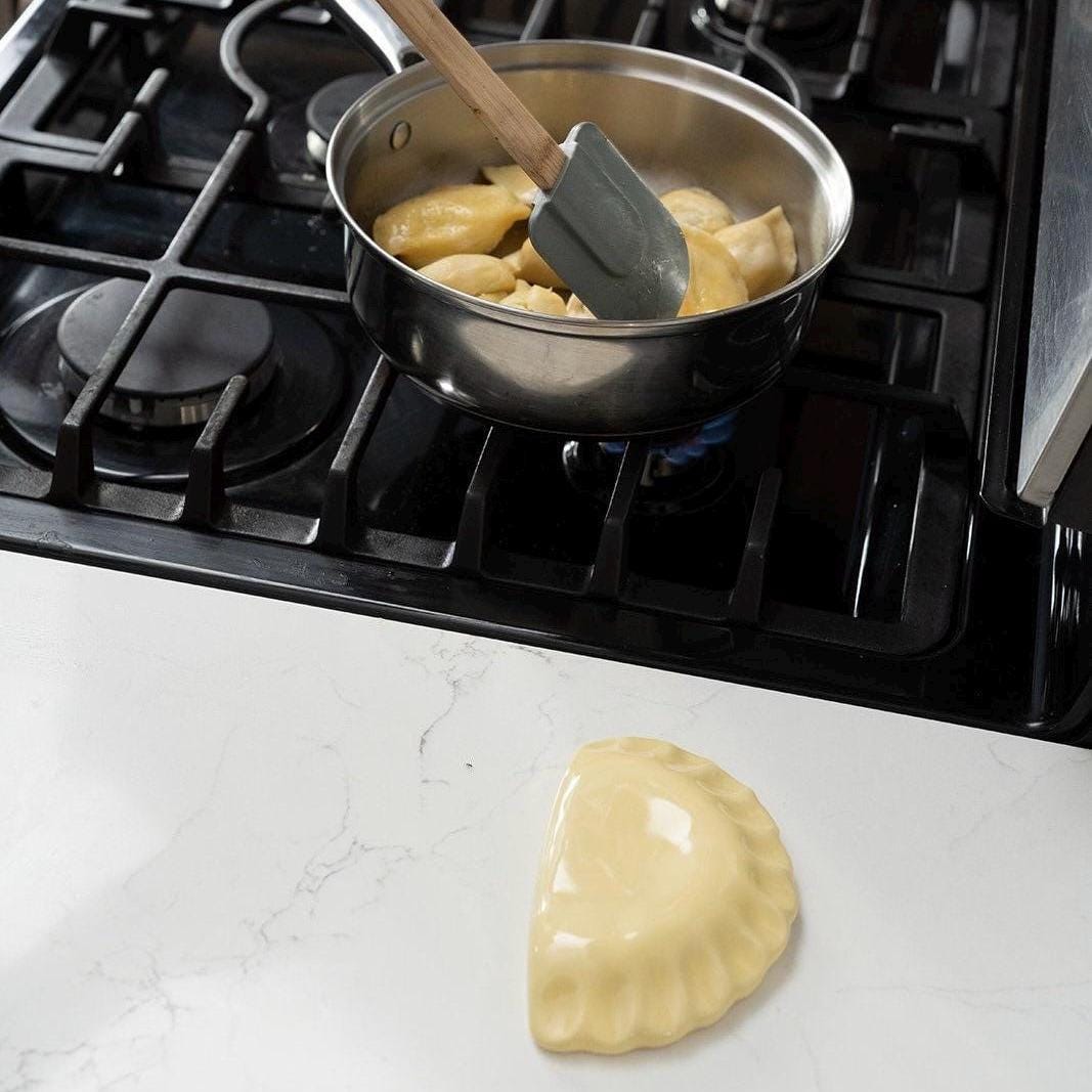 Handmade Pierogi Spoon Rest - Fun + Functional Ceramic Kitchen Decor